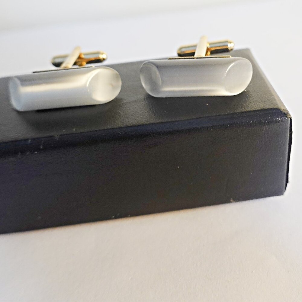 Gray Moonglow Lucite Cufflinks